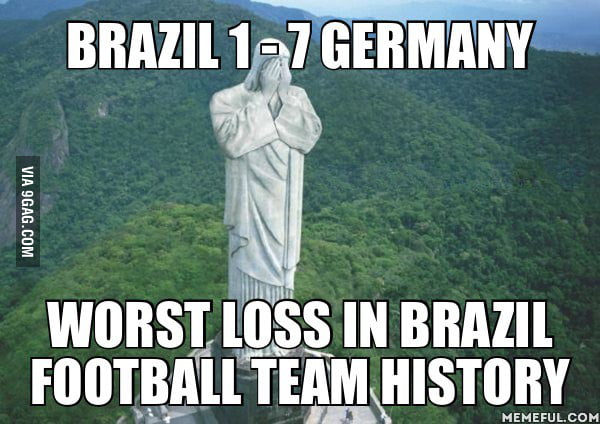 Christ the Redeemer's response to Brazil's loss at the World Cup